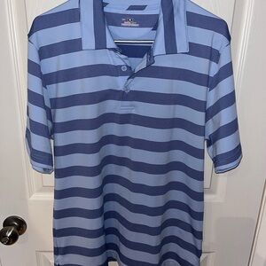 Under Armour Light and Dark Blue Striped Polo